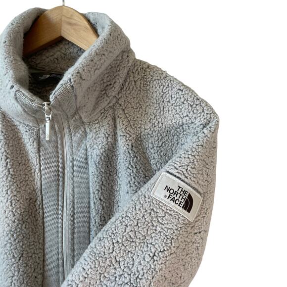 THE NORTH FACE Women's Furry Fleece Full Zip Jacket Gray Small Gorpcore Outdoor - Picture 5 of 11